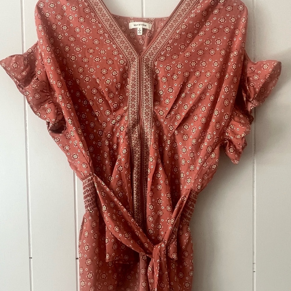 Max Studio Rust Floral Blouse